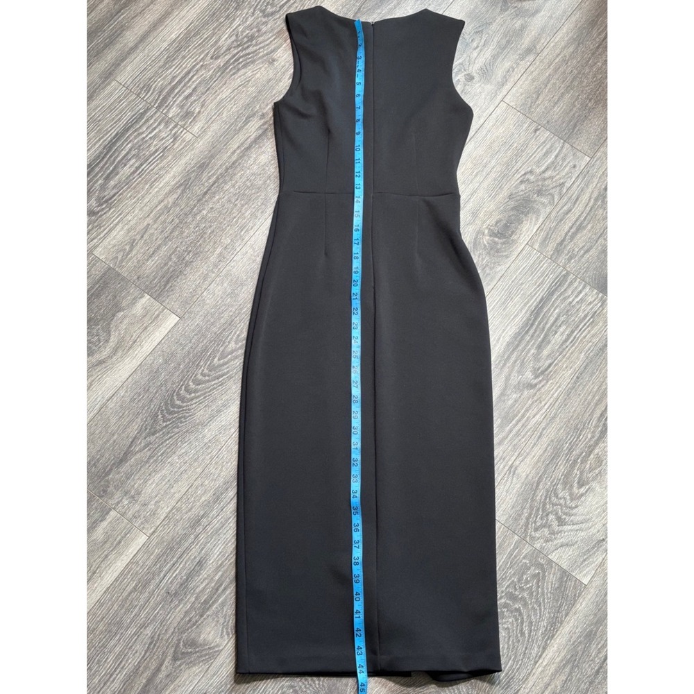 ASOS Black Pleated Wrap front sheath dress - Picture 7 of 10